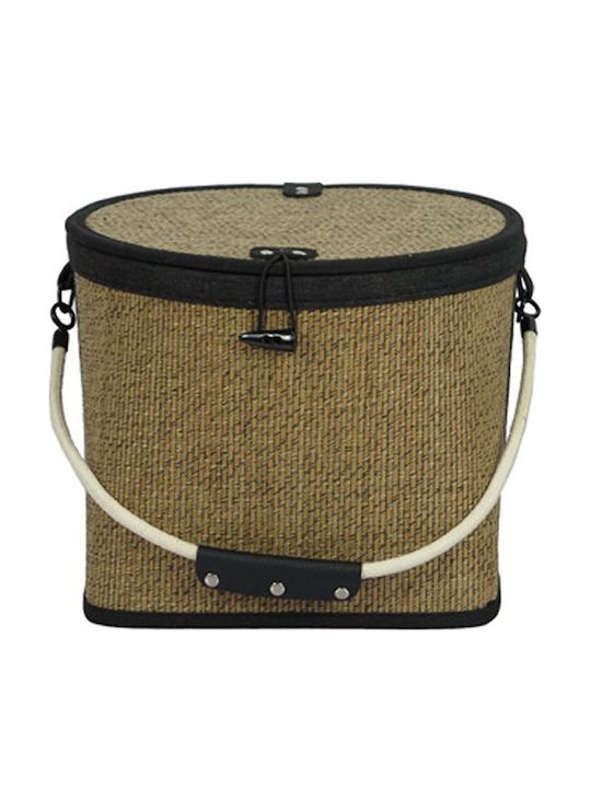 Espiel Bamboo Storage Basket with Lid 29x23cm