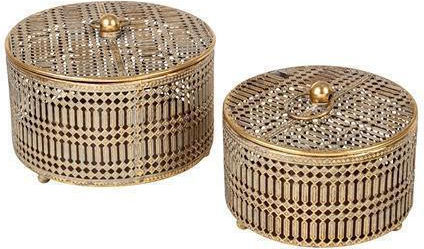 Zen Collection Set Dekorative Boxen Metallisch 2Stücke Zen Collection Set Dekorative Boxen Metallisch 2Stücke