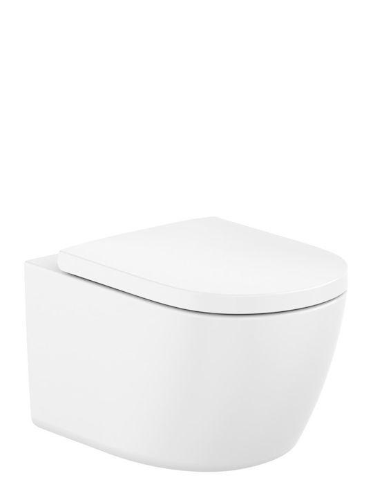 Roca Meridian Vas WC Suspendat Rimless cu Capac...