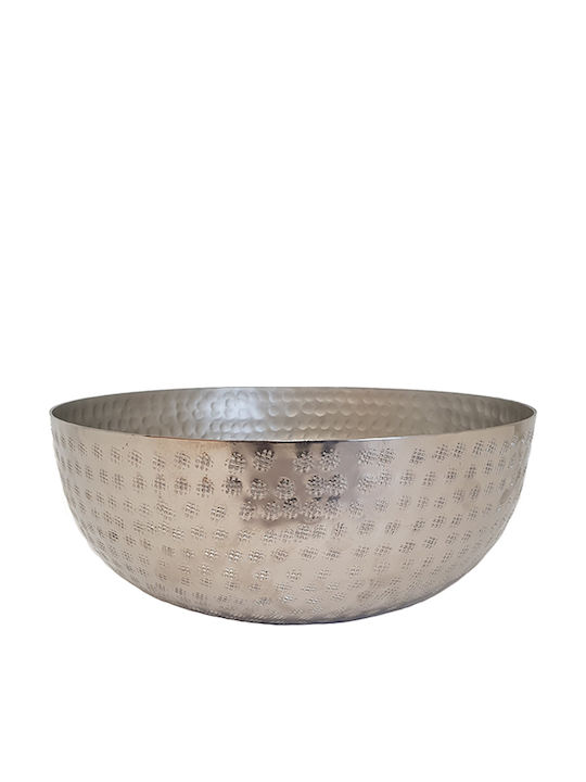 Atmosphera Διακοσμητικό Μπωλ Μεταλλικό Ασημί 31x31x14cm