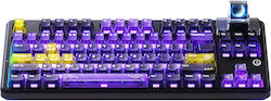 Ajazz MK87 Fără fir Tastatură de Gaming Mecanică Tenkeyless cu Comutatoare Personalizate și Iluminare RGB (Engleză SUA) Mov Ajazz MK87 Fără fir Tastatură de Gaming Mecanică Tenkeyless cu Comutatoare Personalizate și Iluminare RGB (Engleză SUA) Mov