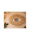 SteweHome Wall Decor Handmade Yellow from Wicker Material 70x45cm