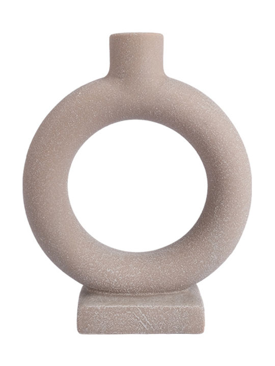 Espiel Kerzenhalter aus Keramik in Beige Farbe