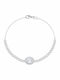 Senzio Belibasakis Women's Rosette Bracelet in 9K White Gold with Zircon