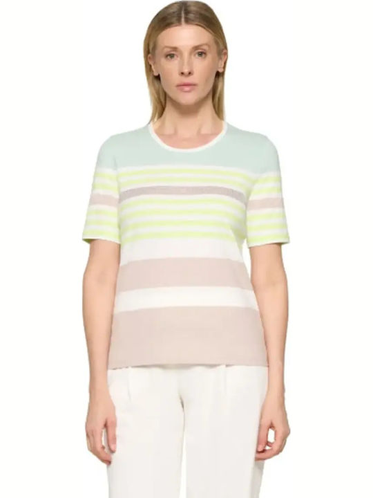 Γυναικείο Crop Top Κοντομάνικο Ριγέ Ριγε