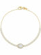 Senzio Belibasakis Women's Rosette Bracelet 9K Gold with Zircon