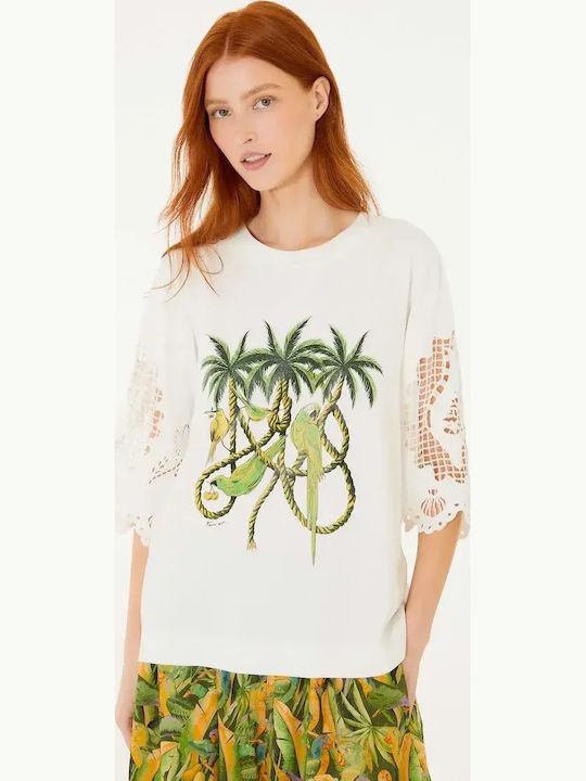 Women's Floral White T-shirt
