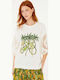 Women's Floral White T-shirt