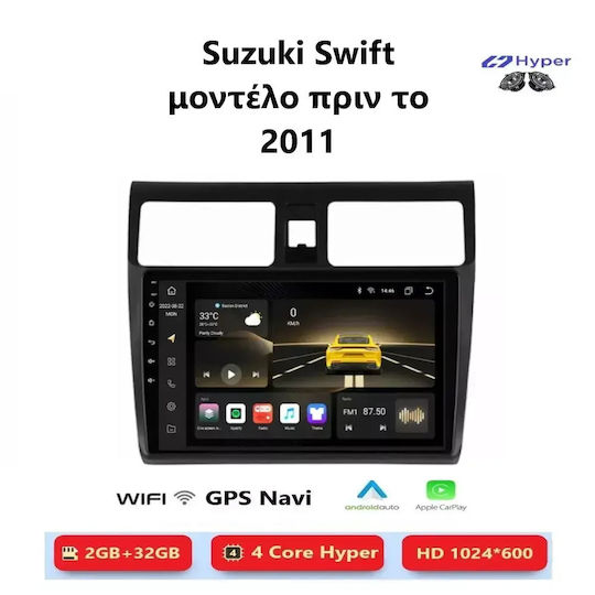 Hyper Sistem Audio Auto pentru Suzuki Swift 2011 Bluetooth USB Wi-Fi GPS Apple CarPlay Android Auto cu Ecran Tactil 10"