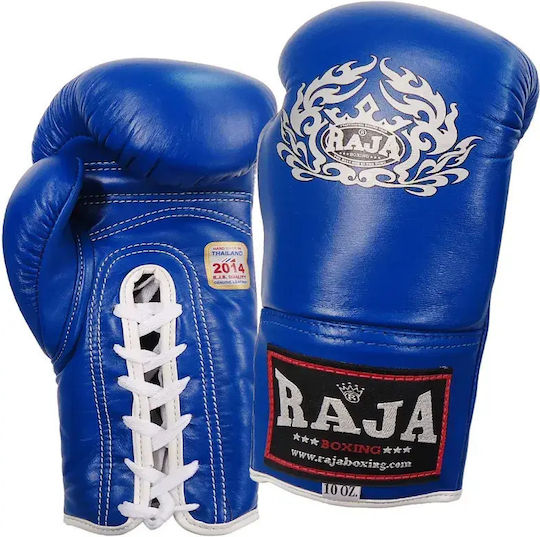 Raja Boxing Gloves Leather Competition Blue
