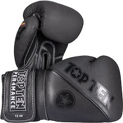 Top Ten 2044 10oz Black Leather Boxing Gloves For Competition Black Top Ten 2044 10oz Black Leather Boxing Gloves For Competition Black