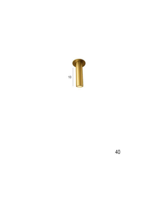 Luma Metallic Recessed Spot with Built-in LED and Warm White Gold Light
