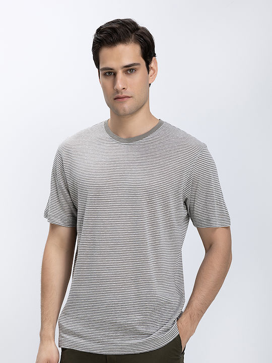 Vardas Kurzarm T-Shirt Beige Gestreift
