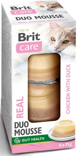 Brit Care Nasses Katzenfutter für Erwachsene Katzen mit Huhn, Ente und Thunfisch 6x25gr