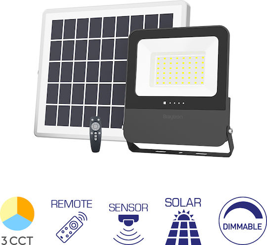 Braytron Водоустойчив Соларен LED Прожектор 100W IP65