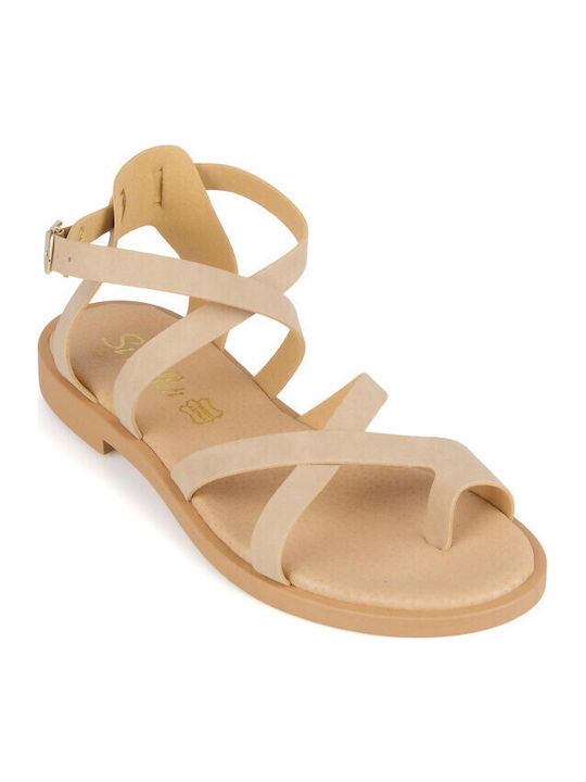 Silia D Sandale Casual Damă Din Piele Bej