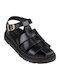 Leather Women's Gladiator Flatforms Black Flat Sandals
