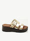 Women's Flat Sandals Flatforms Gold