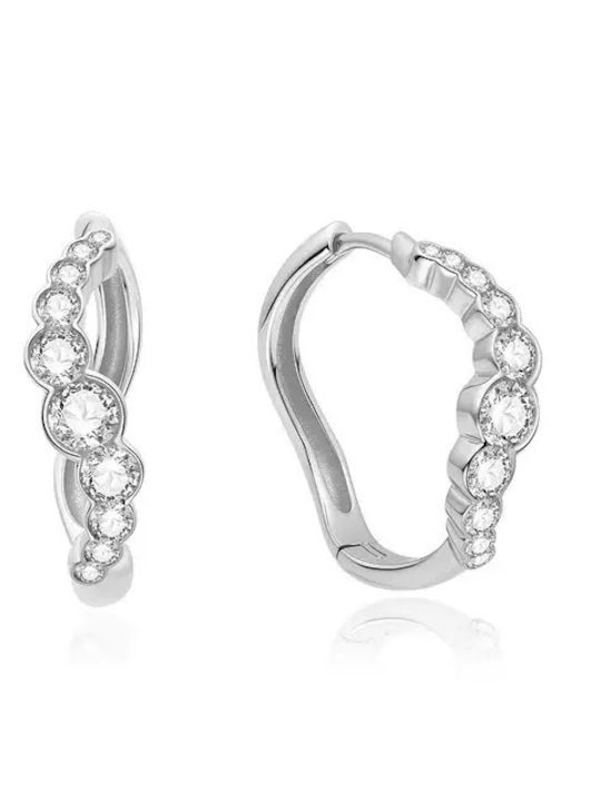 Ania Haie Earrings Hoops from Silver with Stones