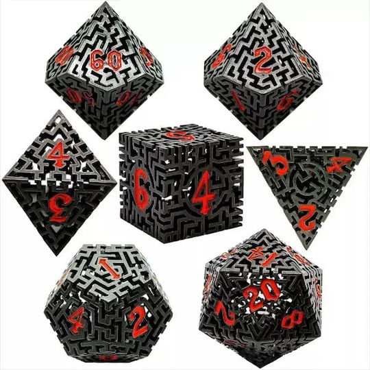 Suegao Set 7 Hollow Metallic Maze Dice Role-playing Games