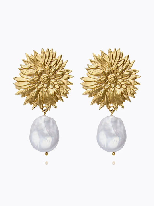 Caroline Svedbom Gold Plated Earrings With Pearls