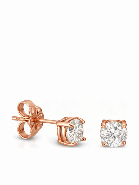 Nire Stud Earrings in 14K Pink Gold with Stones