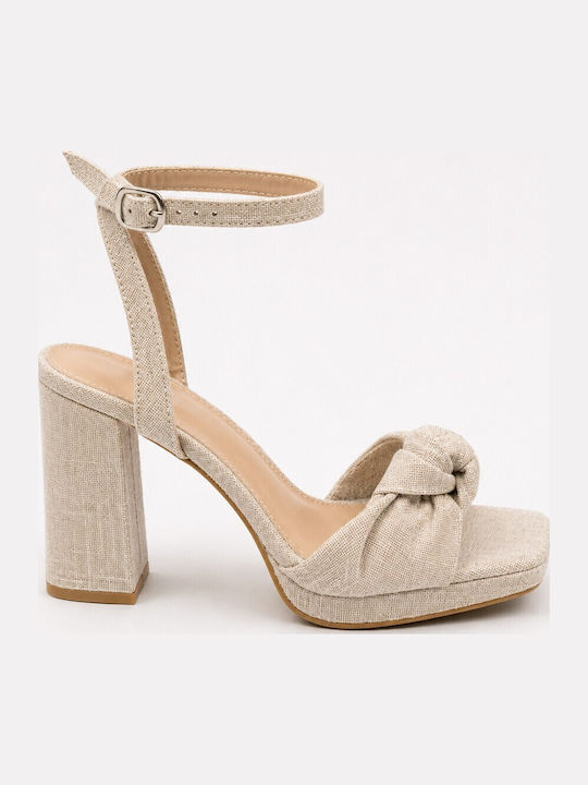 Fabric Sandals Beige