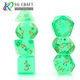 Suegao Set 7 Transparente Würfel Rollenspiele & Miniaturenkriegsspiele Grün Gold