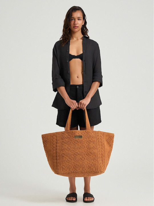 Fabric Women's Tote Handbag Orange