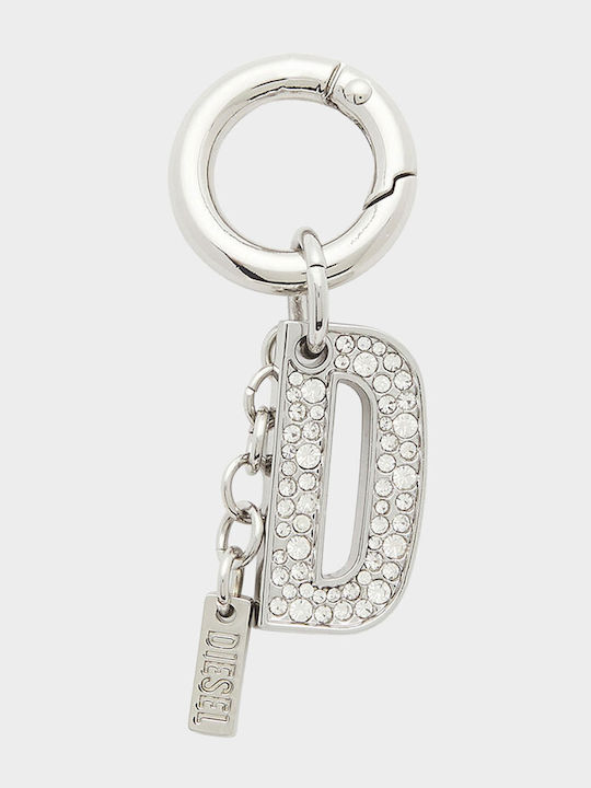 Diesel Charm-d Metal Keyring Charm Crystal D Silver Accessories Female Silver X10874p9132-ha060