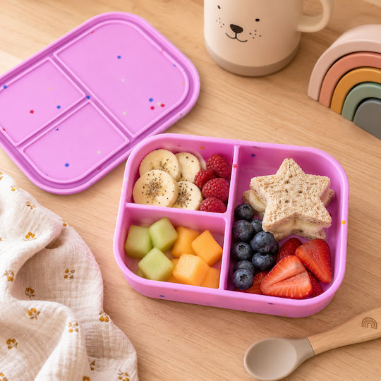 Dodo's Land Kids' Food Container Made of Silicone 0.8 Litre Pink 18.6 x 13.8 x 6.5 cm