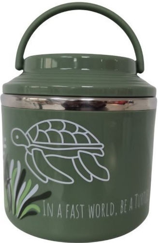 abo N A Fast World Be A Turtle Stainless Steel Kids Dinner Set 0.66 Litre Green
