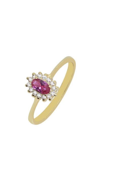 Kontopoulos Damenring mit Zirkon aus 14K Gold