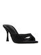 Suede Mules With High Heel In Black Colour