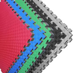 Olympus Sport Δάπεδο Παζλ Γυμναστηρίου 100x100x2.5cm 1τμχ Διπλής Όψης Κόκκινο/Μπλε