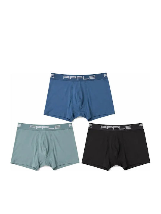 Ανδρικά Μποξεράκια Μαύρο/βεραμάν/μπλε 3Pack
