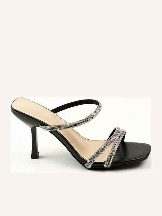 Fshoes Sandals with Strass Black