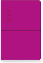 Tagebuch Akademisch 2026-2027 Innostat 14x21cm Flexy Gummi Fuchsie