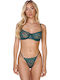 Comfort Lace Underwear Set Bra with String Green