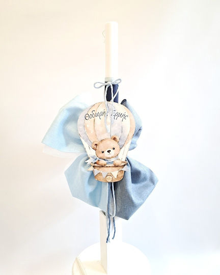 LiebeQueen Christening Candle with Hot Air Balloon Subject