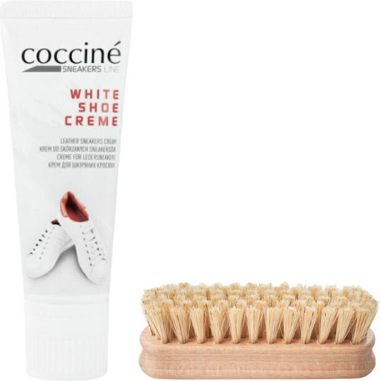 Σετ Περιποίησης Υποδημάτων Λευκή Κρέμα Cocciné 75 Ml & Βούρτσα Γυαλίσματος Zes-56