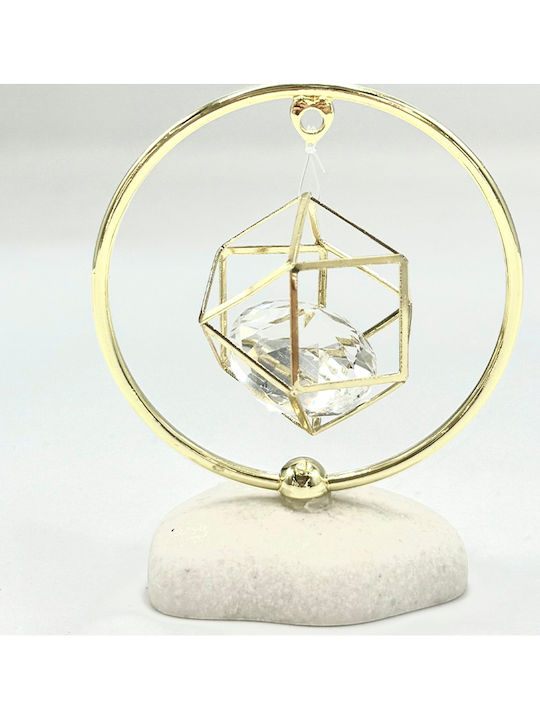 Decorative Golden Diamond Pebble 9x7cm Βα66δ Riniotis Rin-ba66d