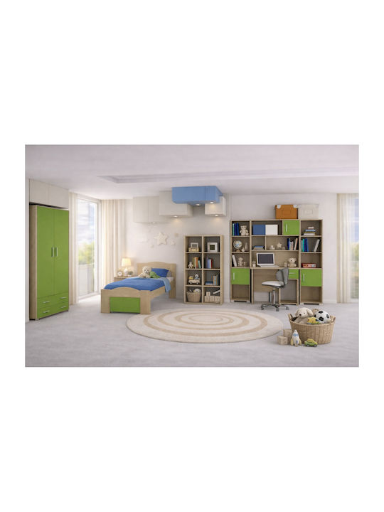 Kids Bedroom Set Wave Green 7 Pieces with Bed f...