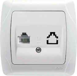 Rj11 Telephone Socket White Carmen Rj11 Telephone Socket White Carmen
