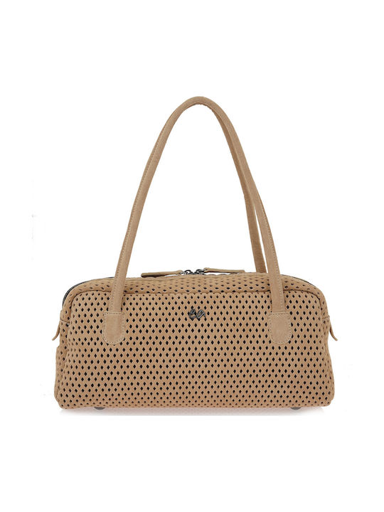 Elena Athanasiou Net Silhouette Large Beige Lea...