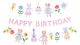 Partydekorationen Papier Girlande Kindergeburtstag Kitten Club-happy Birthday
