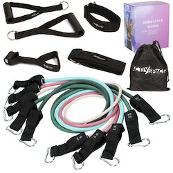 Activ Space Gymtube Widerstandsbänder mit Griffen Set 5 Stück Beige Activ Space Gymtube Widerstandsbänder mit Griffen Set 5 Stück Beige