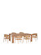Set de sufragerie pentru exterior 7 piese din acacia