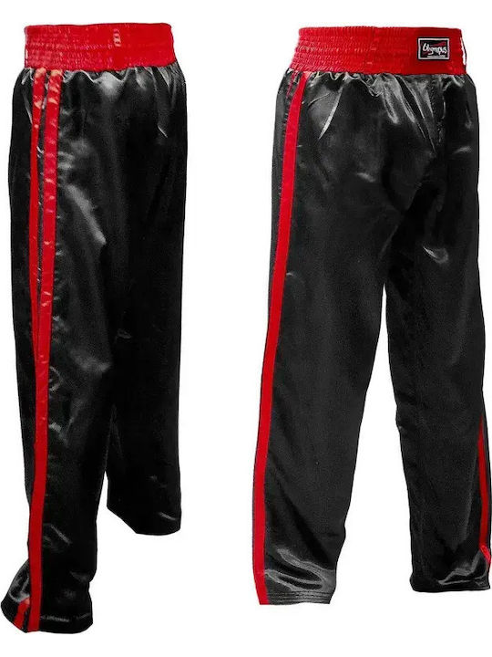 Olympus 204001.140cm.Black Red Men's Kick Boxing Trousers Black