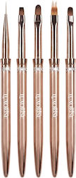 Luxorise Rose Gold Nail Art Nail Construction Manicure Brush Set 5 Luxorise Rose Gold Nail Art Nail Construction Manicure Brush Set 5
